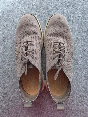 Cole Haan Zerogrand Knit Lace-Up Casual Shoes in Light Taupe Size 7,5
